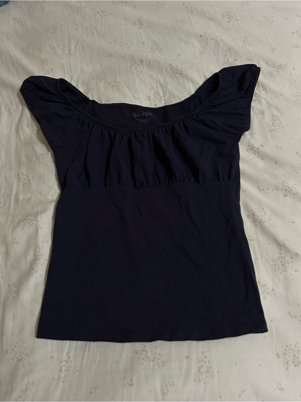 John Galt Blue Ruched Casey Top